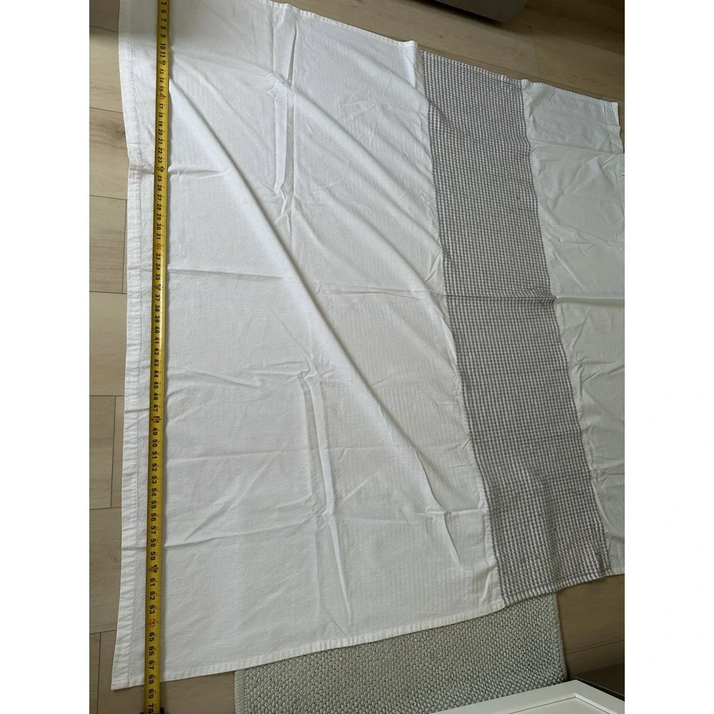 New Gray And White Striped Shower Curtain